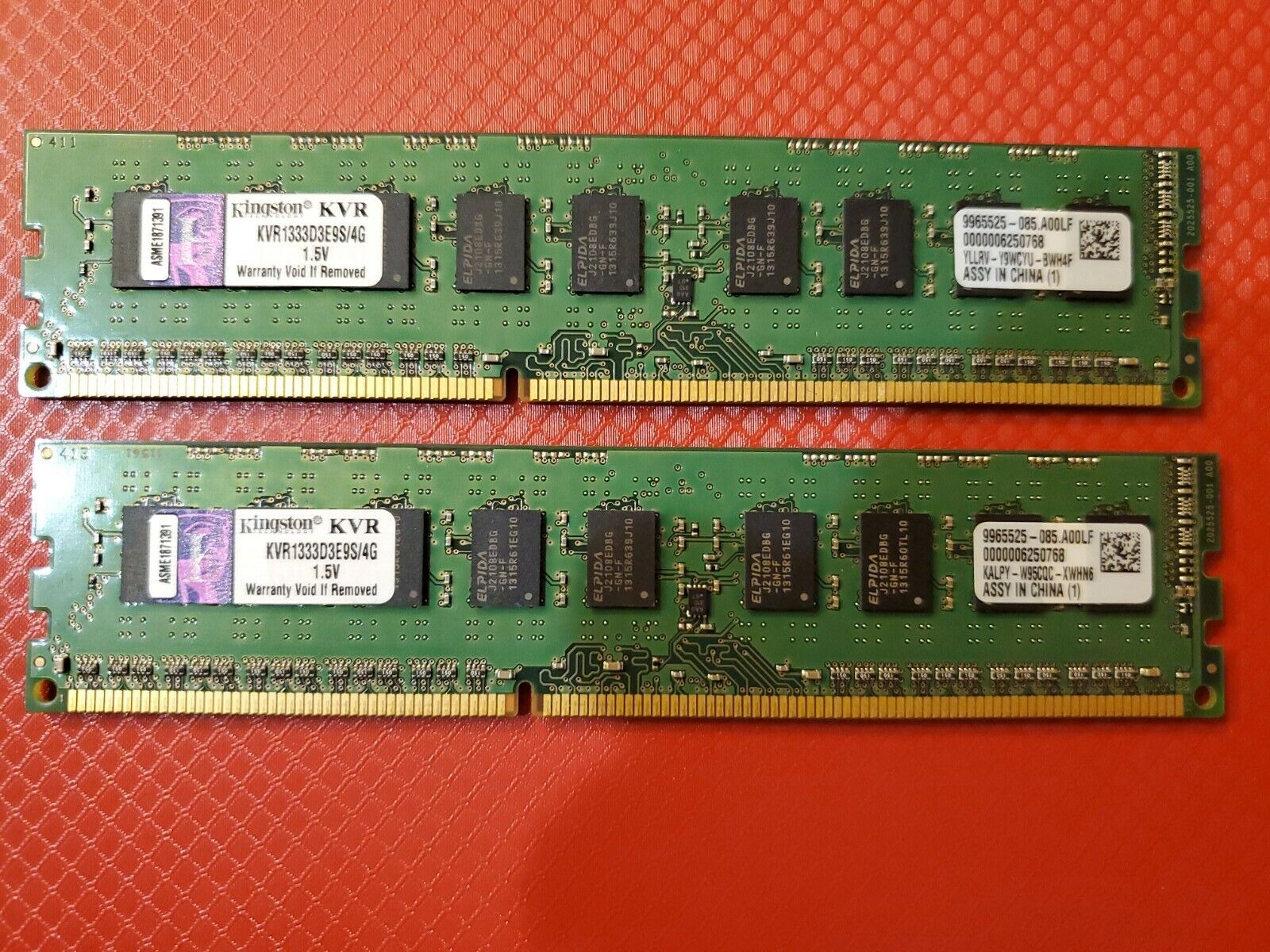 Kingston 8GB (2x4GB) PC3-10600 DDR3-1333 SERVER Memory RAM KVR1333D3E9S/4G