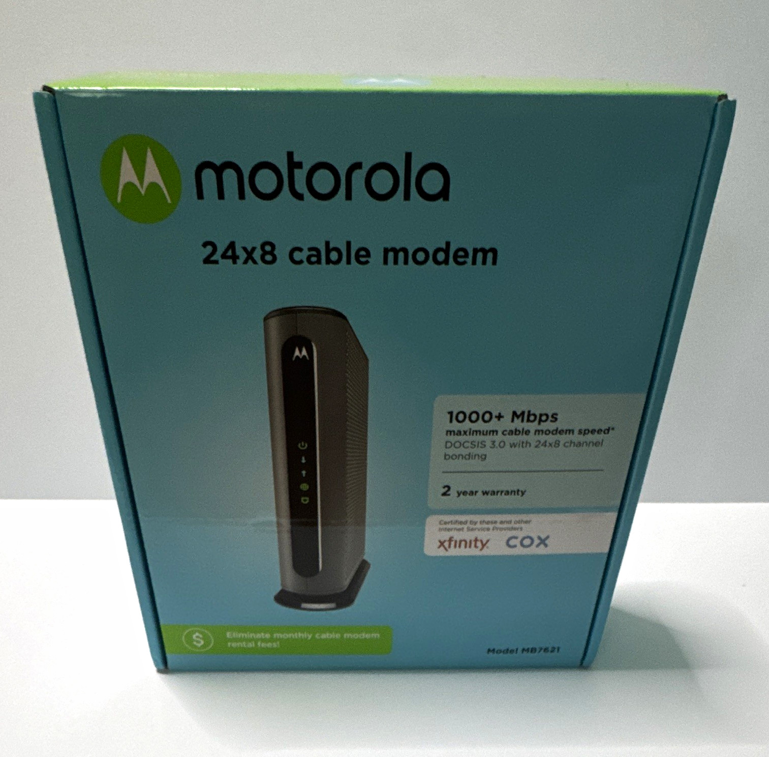 Motorola MB7621 DOCSIS 3.0 24x8 Cable Modem 1000+ Mbps Xfinity Black NO CABLES