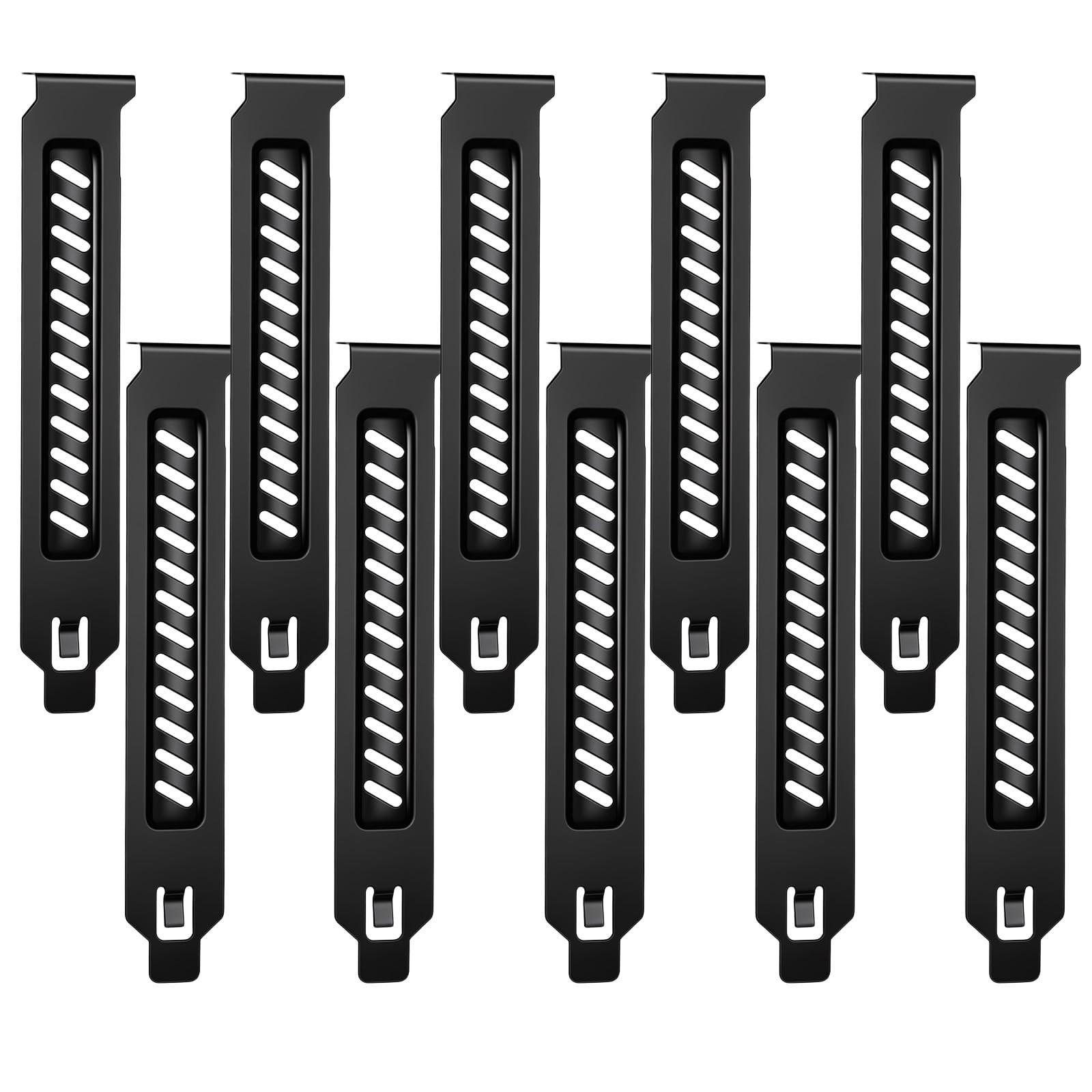 10 Pcs Pci Slot Cover,GPU Vented Covers Vented Slot Covers Black Venteds Dust...