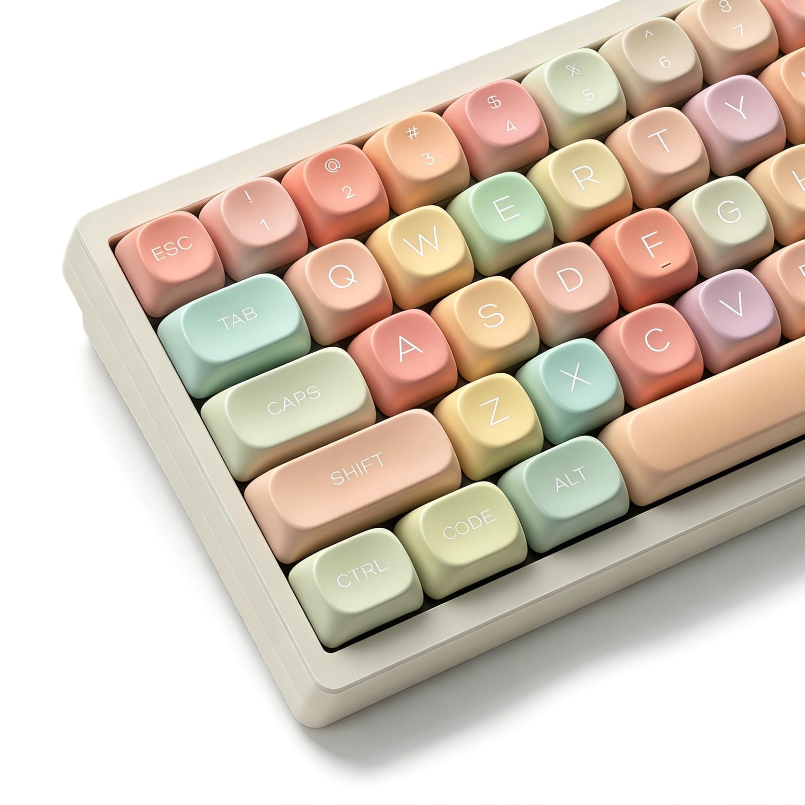 Cute Candy Keyboard Keycap Set Dye Sub PBT MOA Profile Rainbow 134 Keys