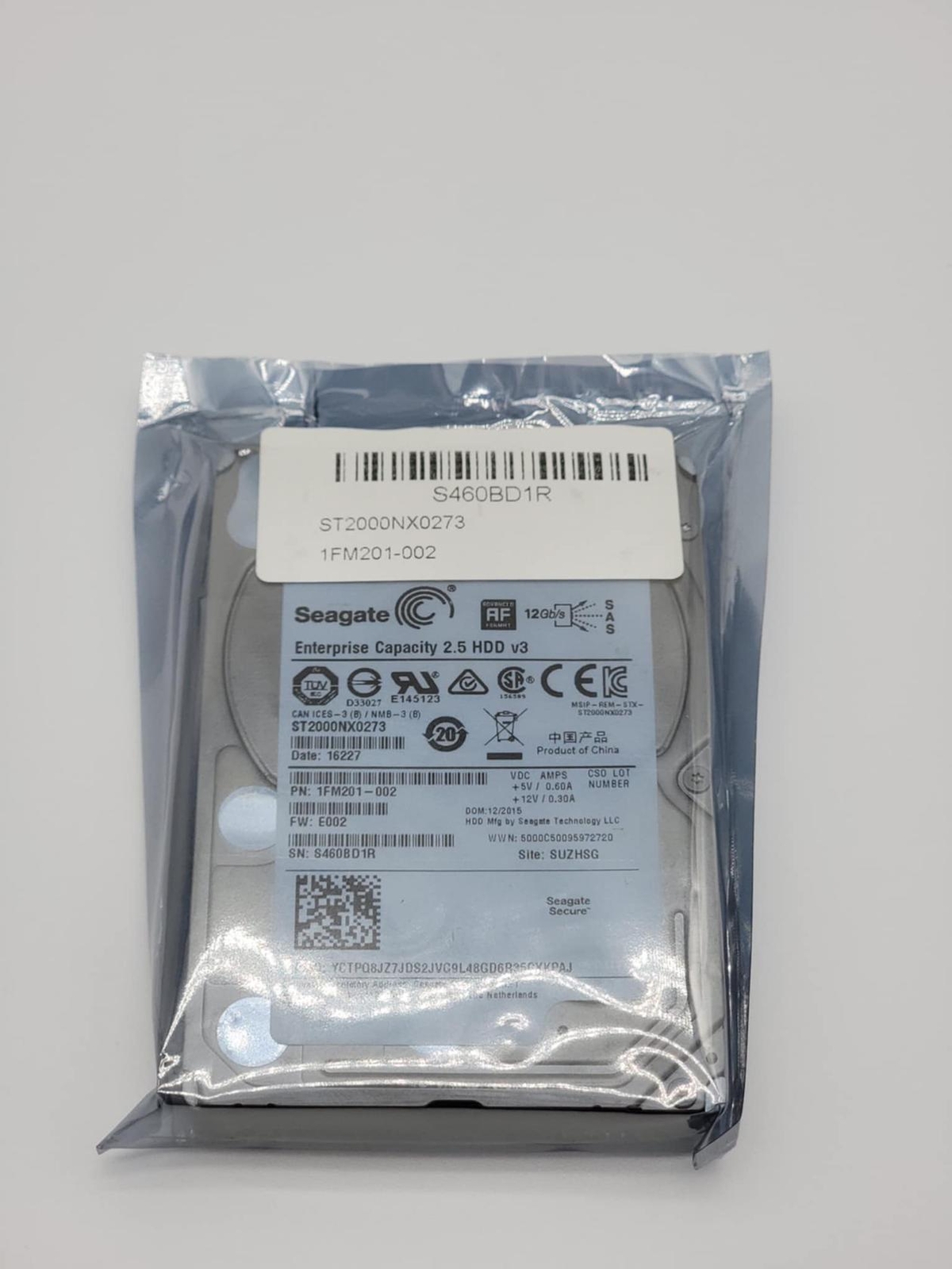 ST2000NX0273 Seagate 2TB SAS 2.5" 7.2K 12Gb 128MB Dual Port Hot-Plug Hard Drive