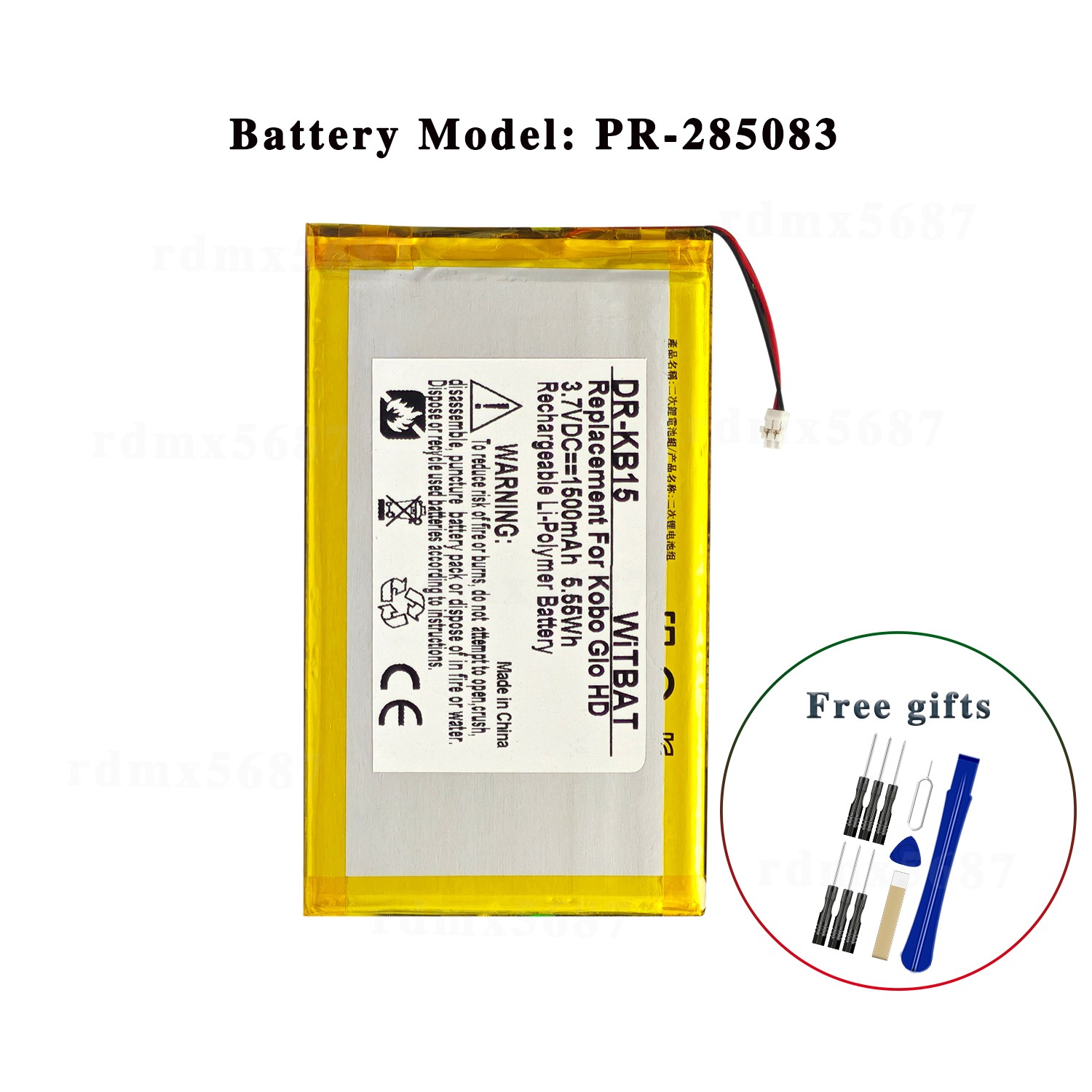 PR-285083 Battery 1500mAh 3.7V For Kobo Glo HD eReader+tools