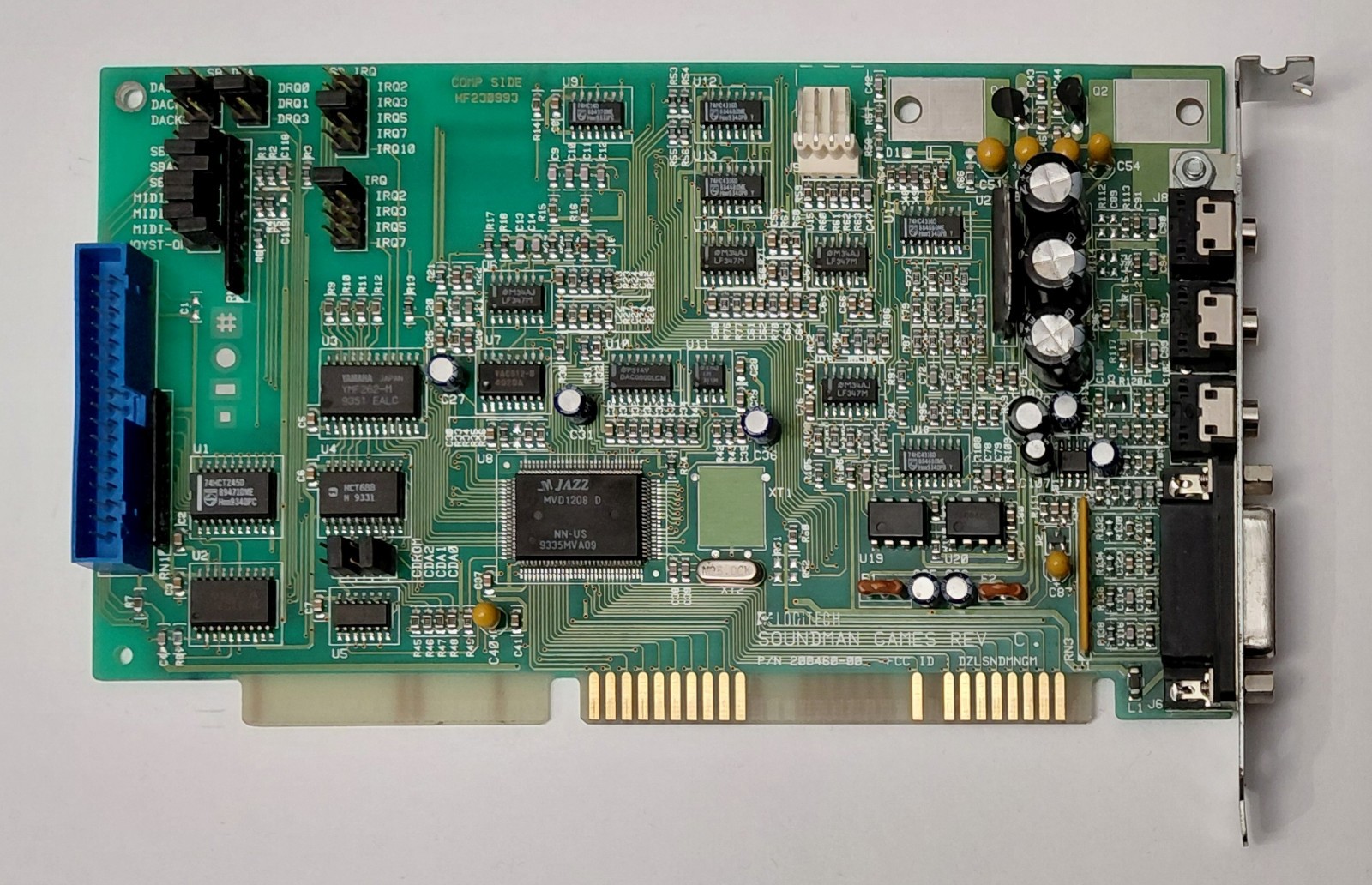 Logitech Soundman Games ISA Sound Card (Media Vision Jazz MVD1208, OPL3, 1993)