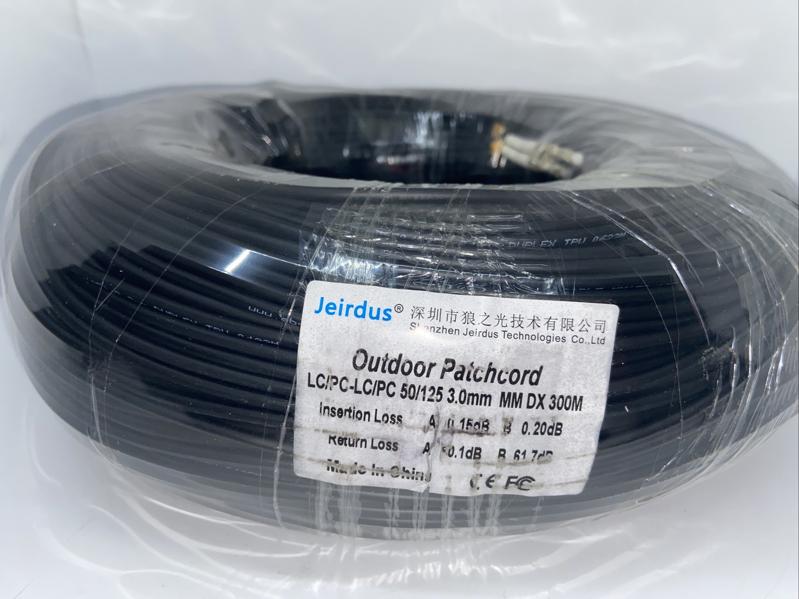 Jeirdus Outdoor Patchcord LC/PC- LC/PC 50/125 3.0mm MM DX 300M**FAST **