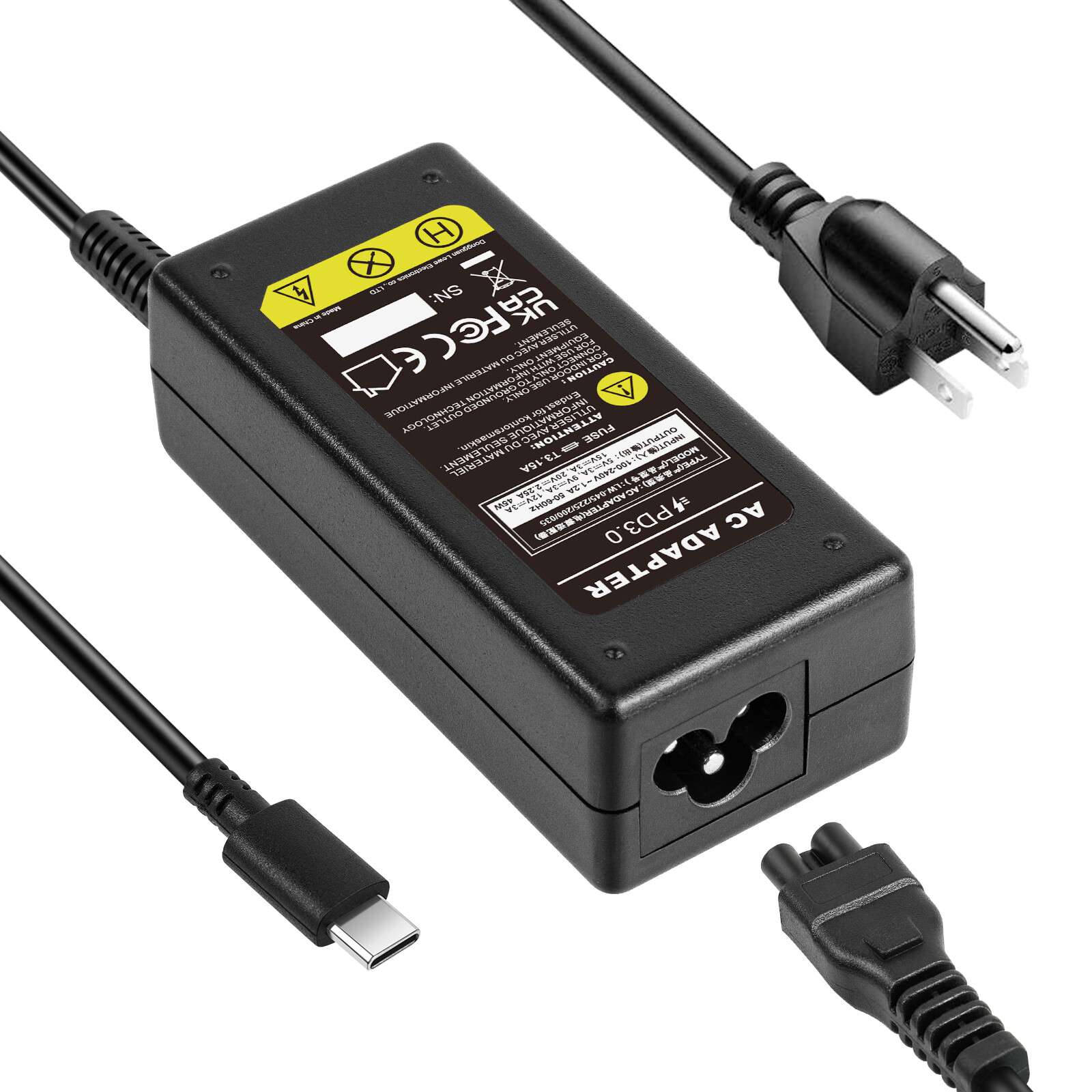 USB Type C Chromebook Power Adapter PD Wall Fast Charger for Laptop Smart Phones