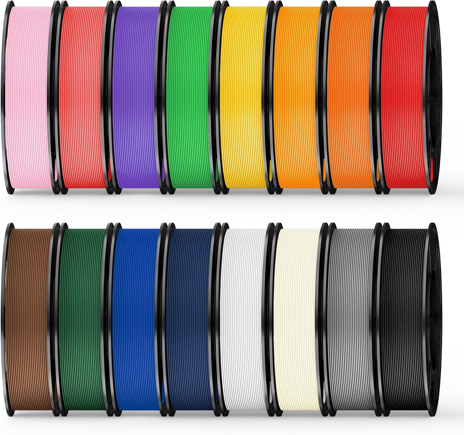 16 Color Pack Elite PLA+ Filament Bundle, Multicolor PLA+ 3D Printer Filament 1.