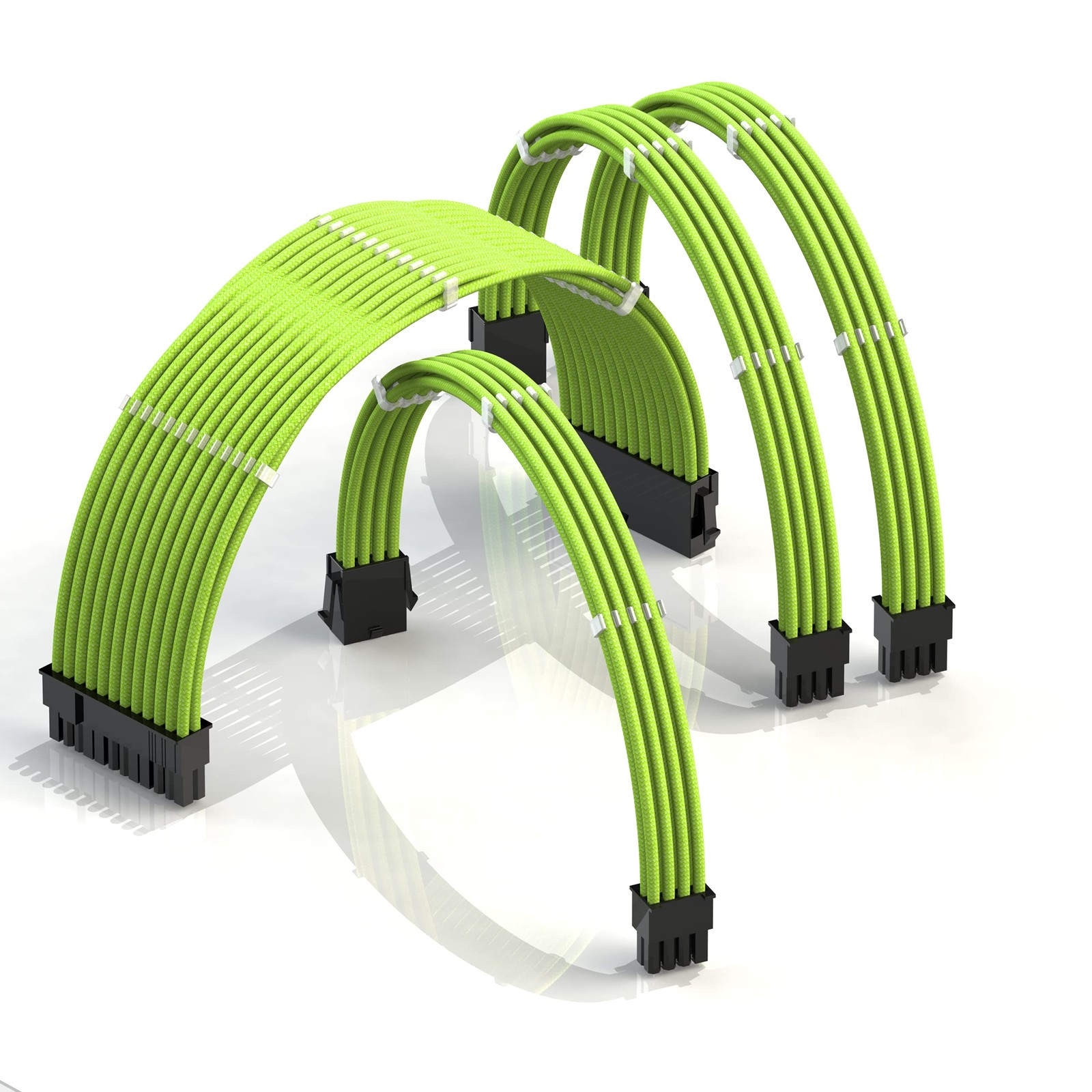 LINKUP AVA 50cm PSU Cable Extension Kit 24P 8P GPU 500mm Green