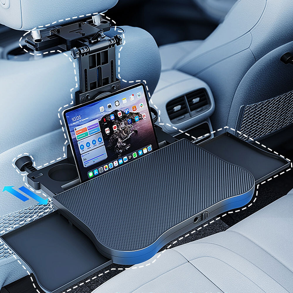 Universal Car Backseat Laptop Holder & Foldable Tray Table for Vehicles