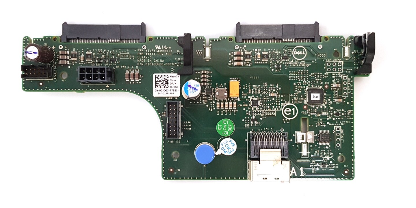 Dell Poweredge R720XD 2.5" Rear Flex Bay 2 Drive  Backplane Controller 0JDG3 New