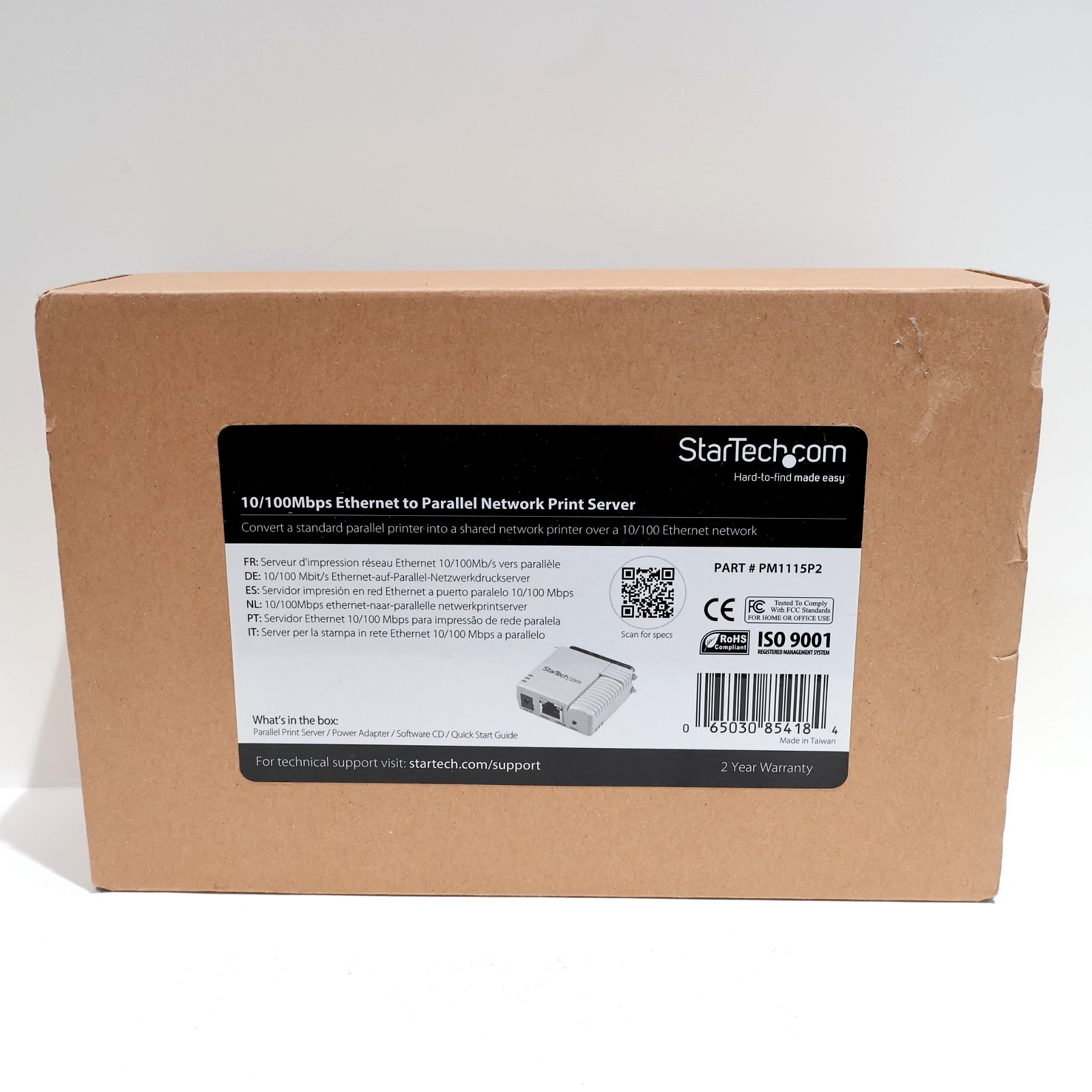 Star Tech 10/100mbps Ethernet to Parallel Network Print Server New In Box