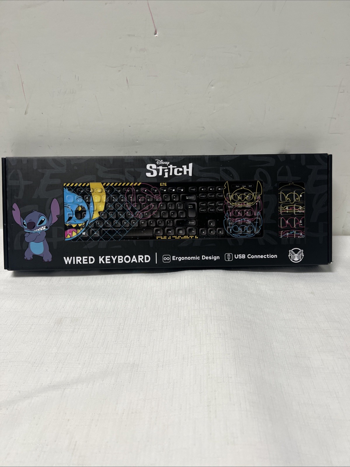 Disney Stitch Wired Keyboard Ergonomic Design USB Wired Plug & Play Multicolor