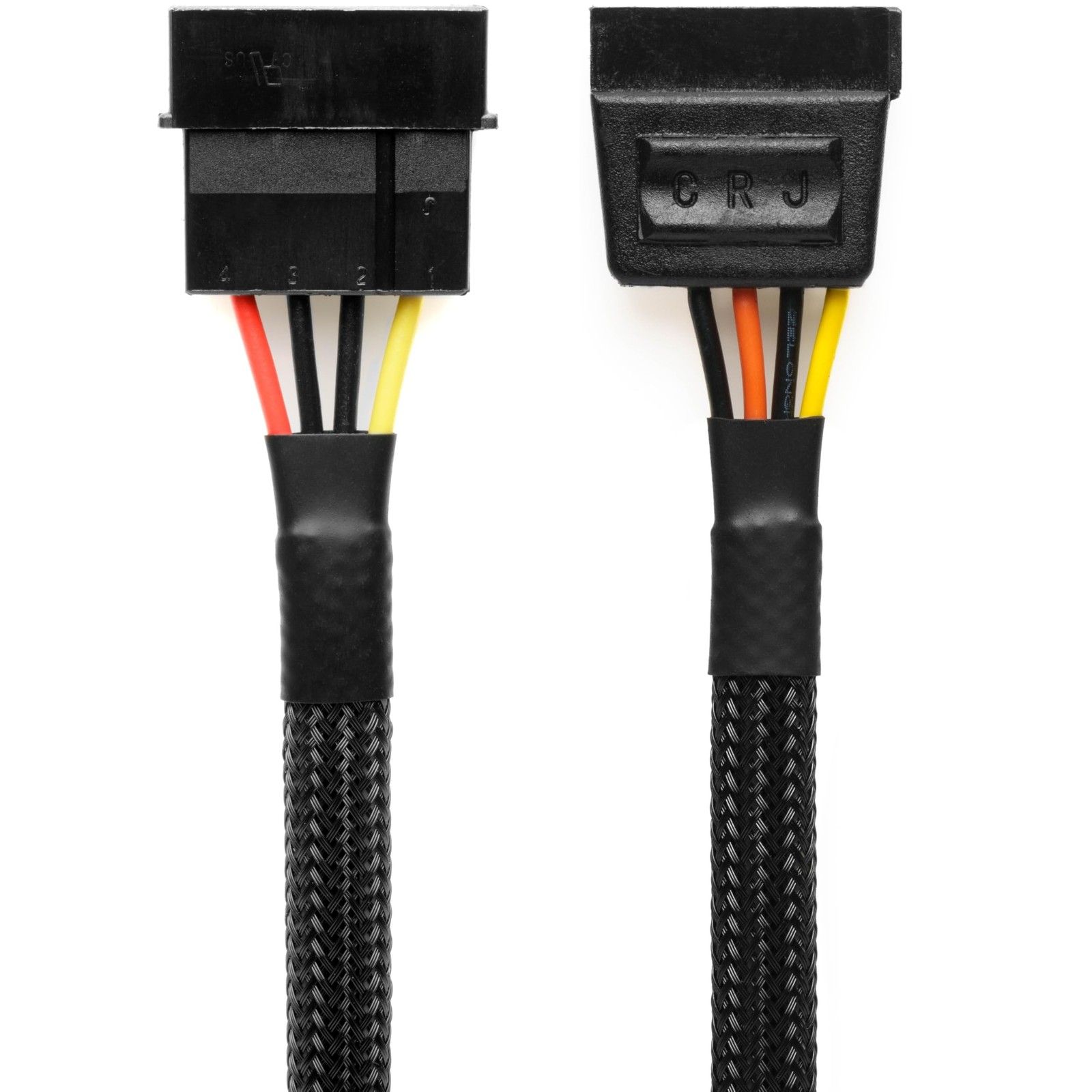 CRJ 4Pin Molex To 15Pin SATA Power Adapter Cable 12Inch 30cm Black