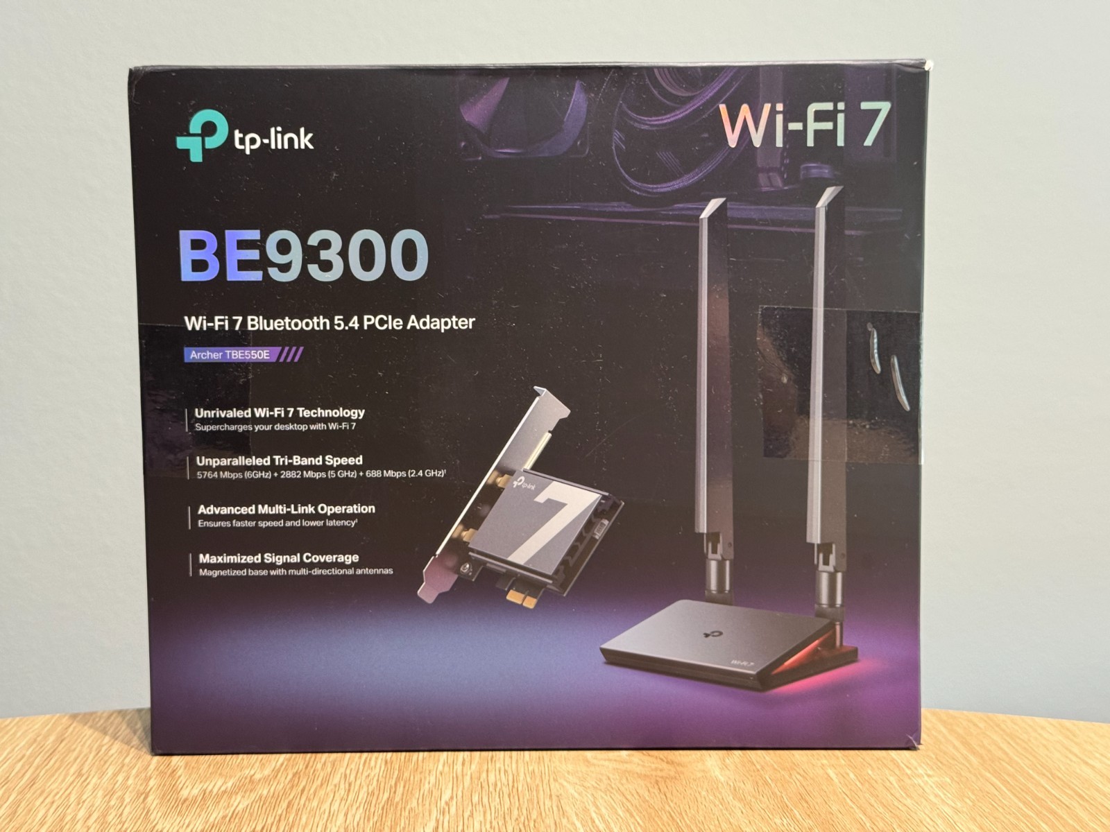 TP-Link WiFi 7 BE9300 PCIe WiFi Card for Desktop PC Archer TBE550E Tri-Band...