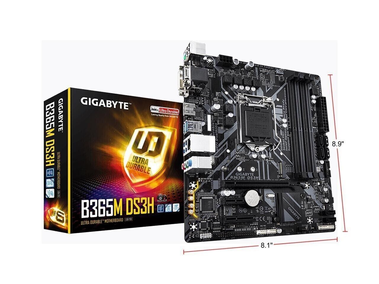 GIGABYTE B365M DS3H LGA 1151 (300 Series) Intel B365 Micro ATX Intel Motherboard