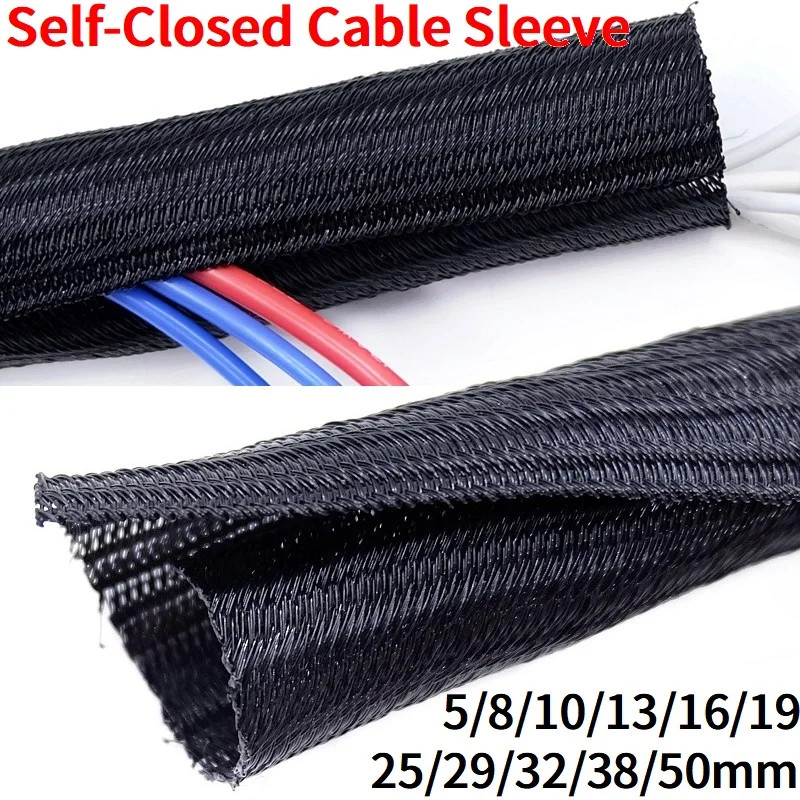 Expandable Cable Sleeve PET Braided Wire Organizer Split Tube Flexible Loom Wrap