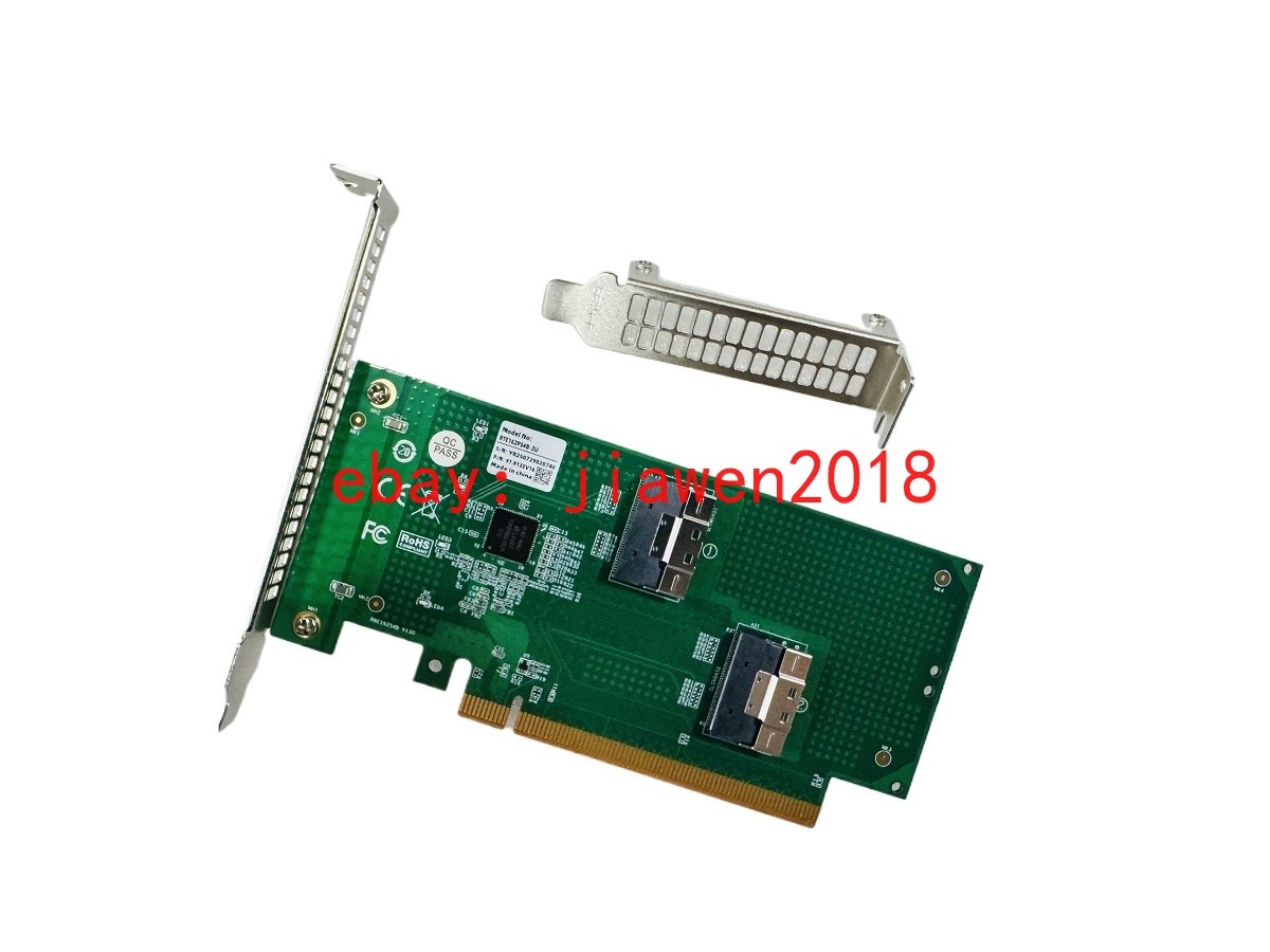 Built-in PCI-E X16 To 2 Port SlimSAS 8i SFF-8654 Adapter PCI-E TO U.2 Nvme US