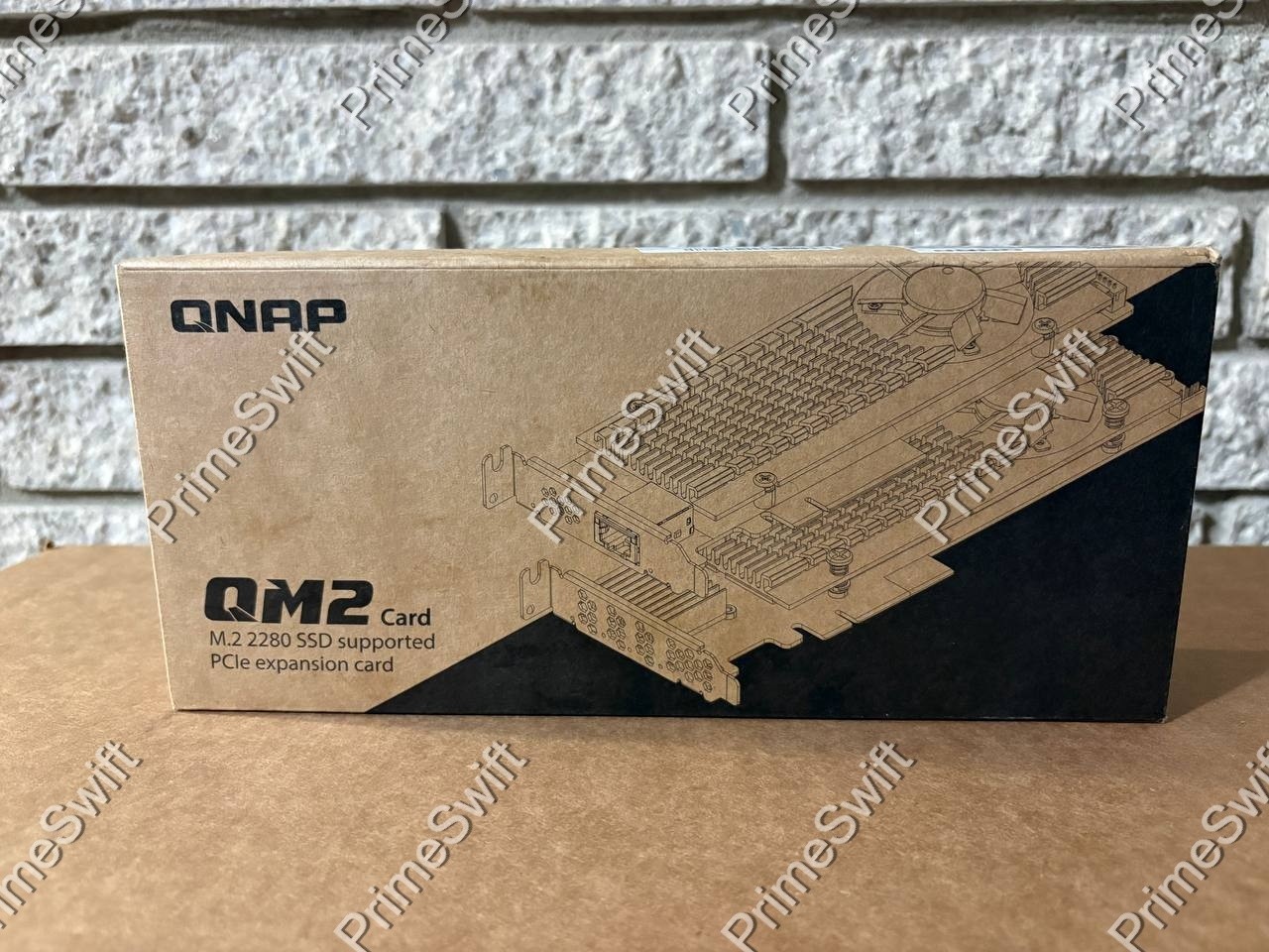 QNAP QM2-4P-384 PCIe Gen3 x8 Expansion Card, 4x M.2 NVMe SSD Slots, Dual Fan NEW