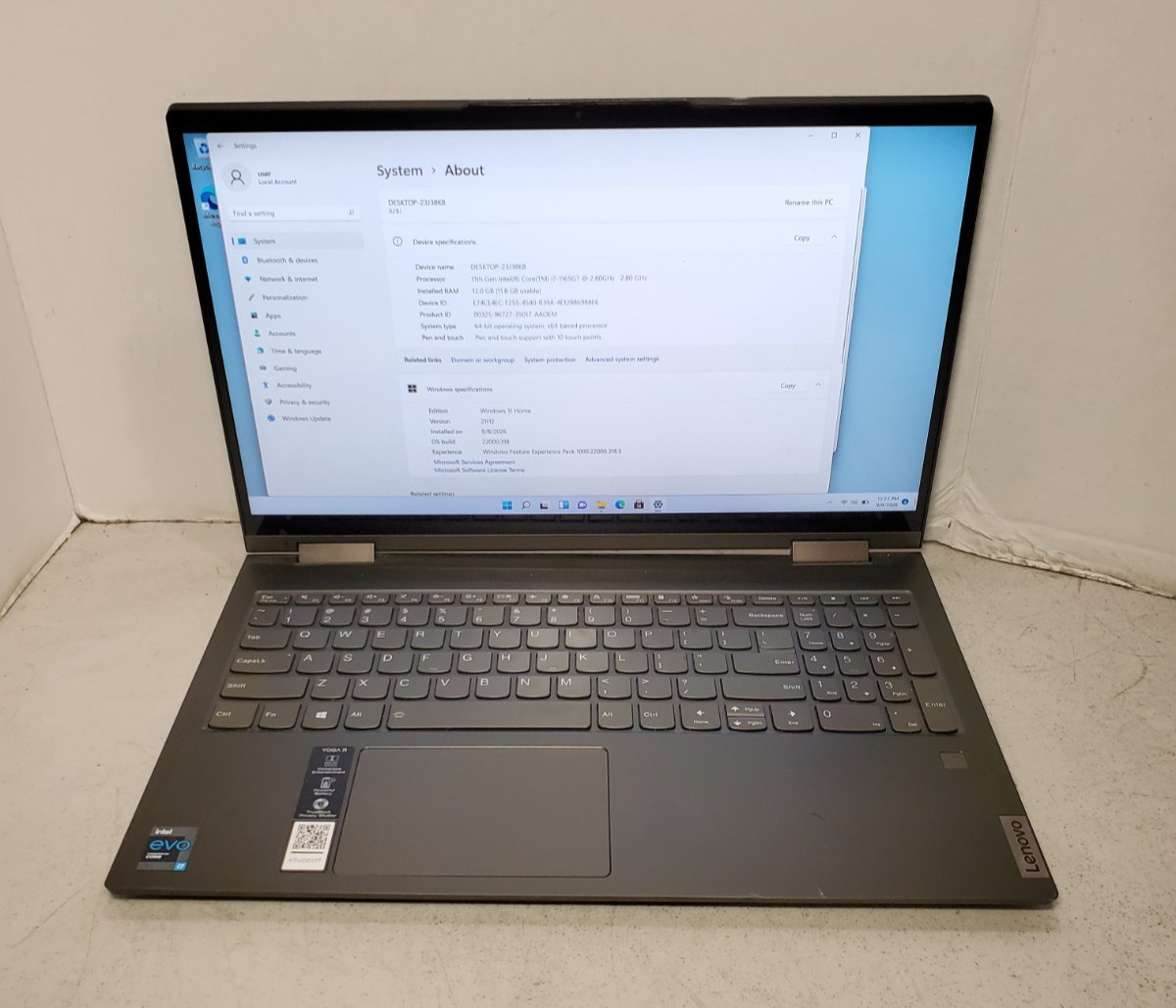 Lenovo Yoga 7 15ITL5 i7-1165G7 2.8GHz 12GB RAM 256GB SSD Win11 READ #69