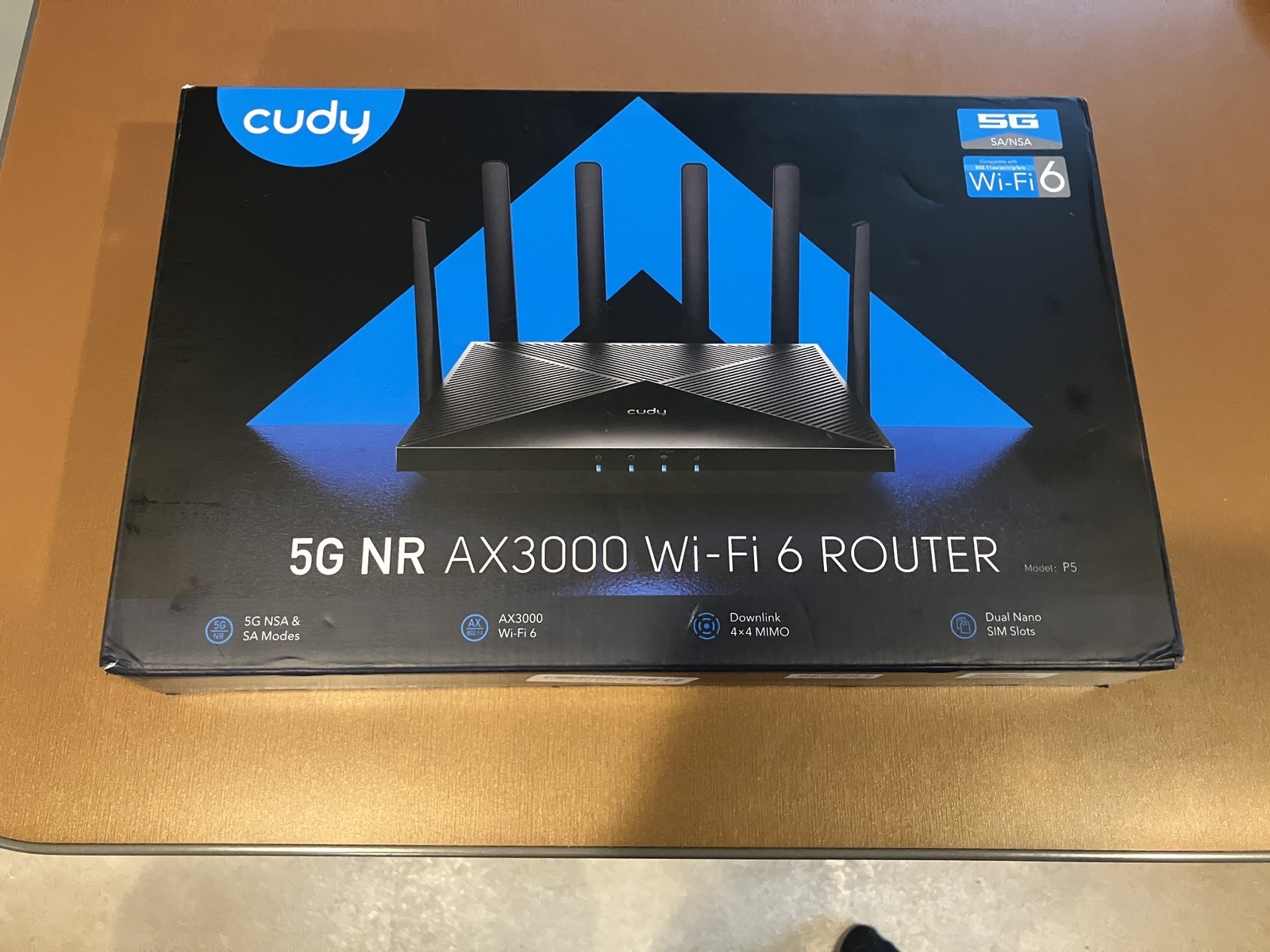 Cudy SA/NSA 5G NR AX3000 Wi-Fi 6 Router Model P5 Duel Nano SIM Slots NEW