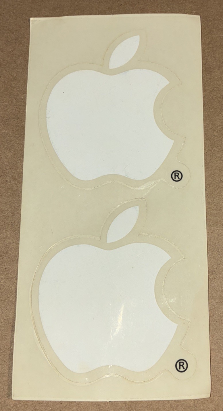 Vintage Original 1998 Apple Computer white decal stickers Set Of 2
