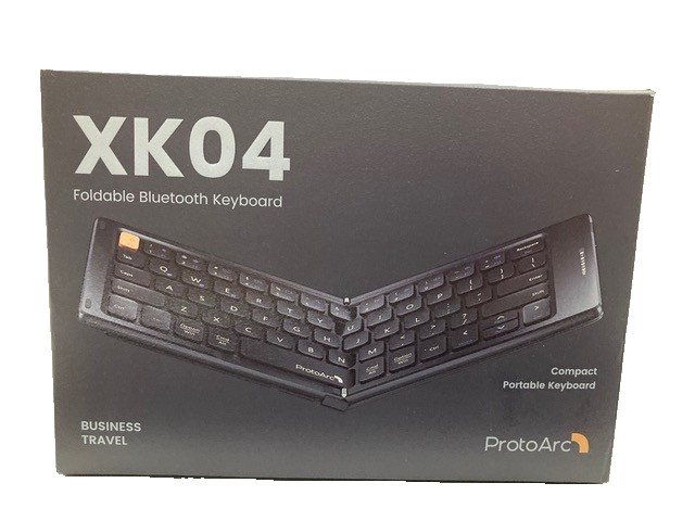 ProtoArc XK04 Foldable Bluetooth Keyboard, Portable, Rechargeable, Compact Light