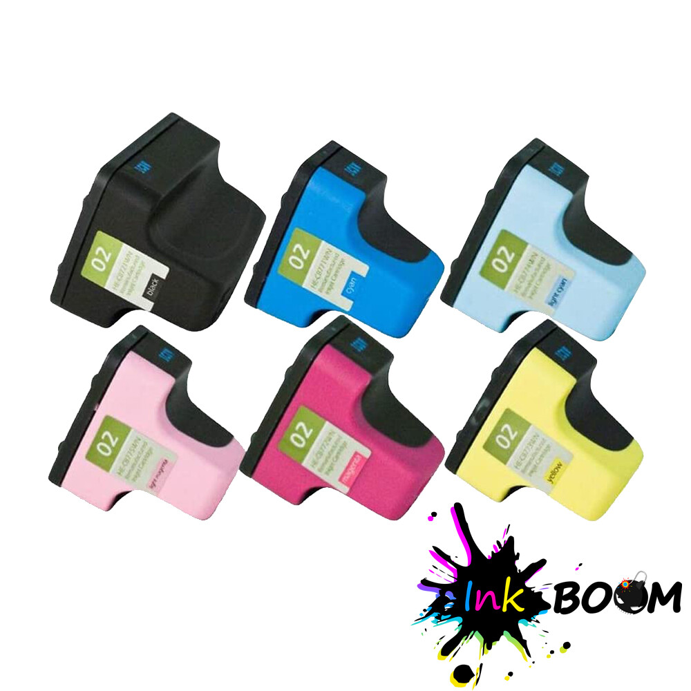 6 Ink Cartridge replace for HP 02XL Photosmart 3310 C5185 C6150 D7360 8230