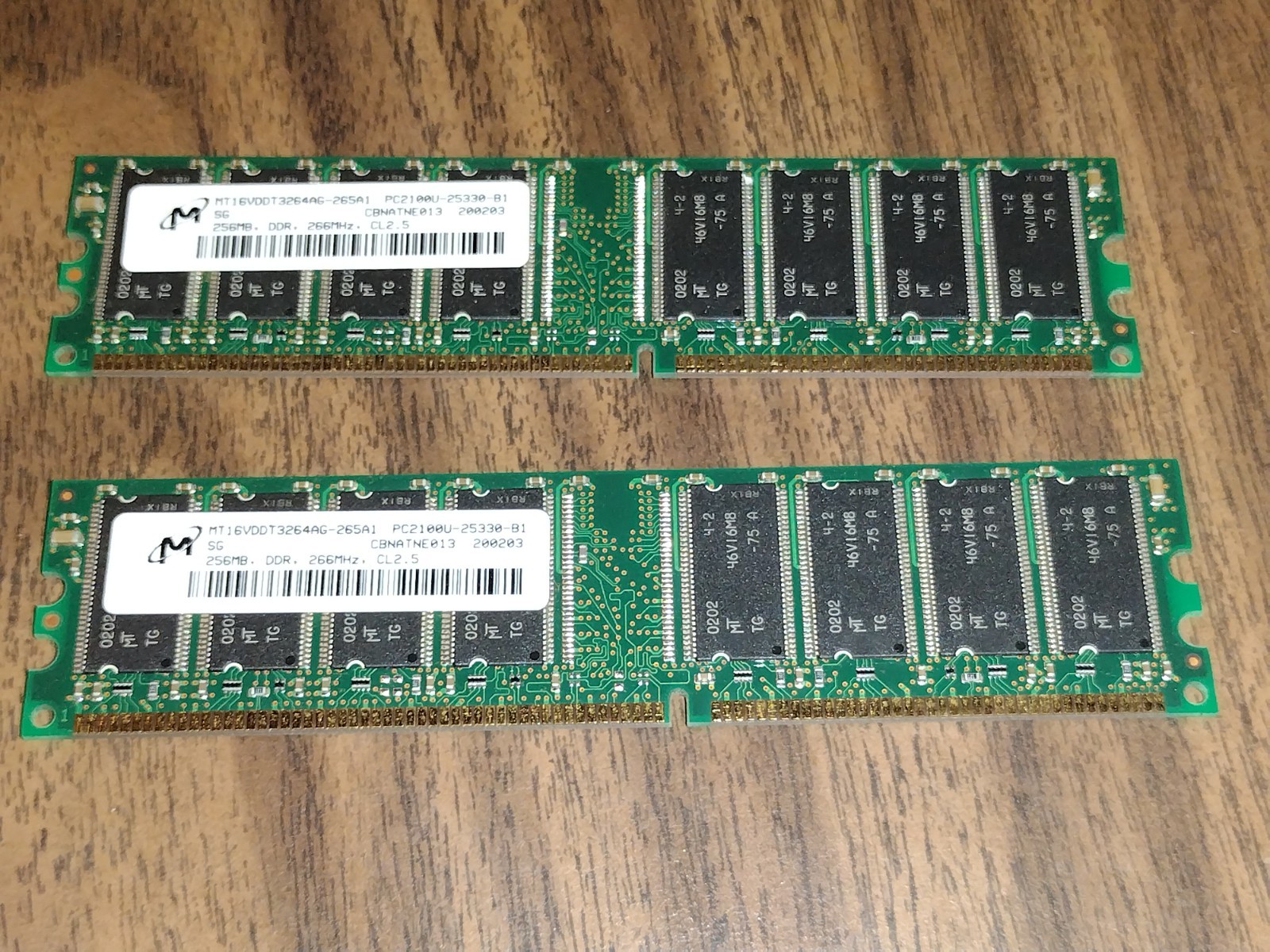 Micron PC2100 256 MB X 2