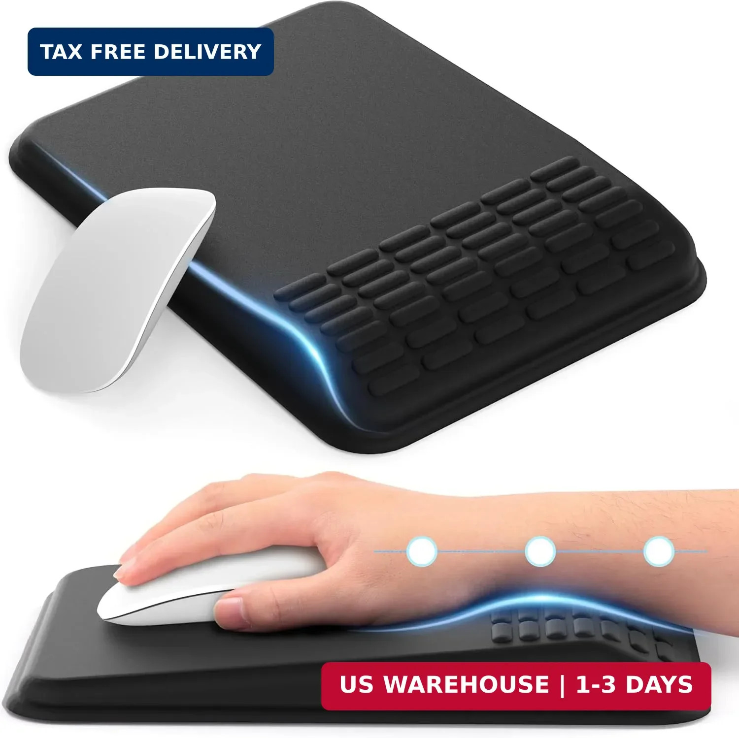 MEKASS Ergonomic Mouse Pad with Wrist Rest, Mouse Pad with Wrist Support for Pai