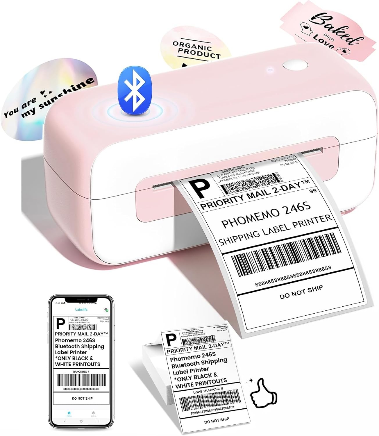 Phomemo Bluetooth Thermal Shipping Label Printer 4X6  For  Business USPS UPS LOT