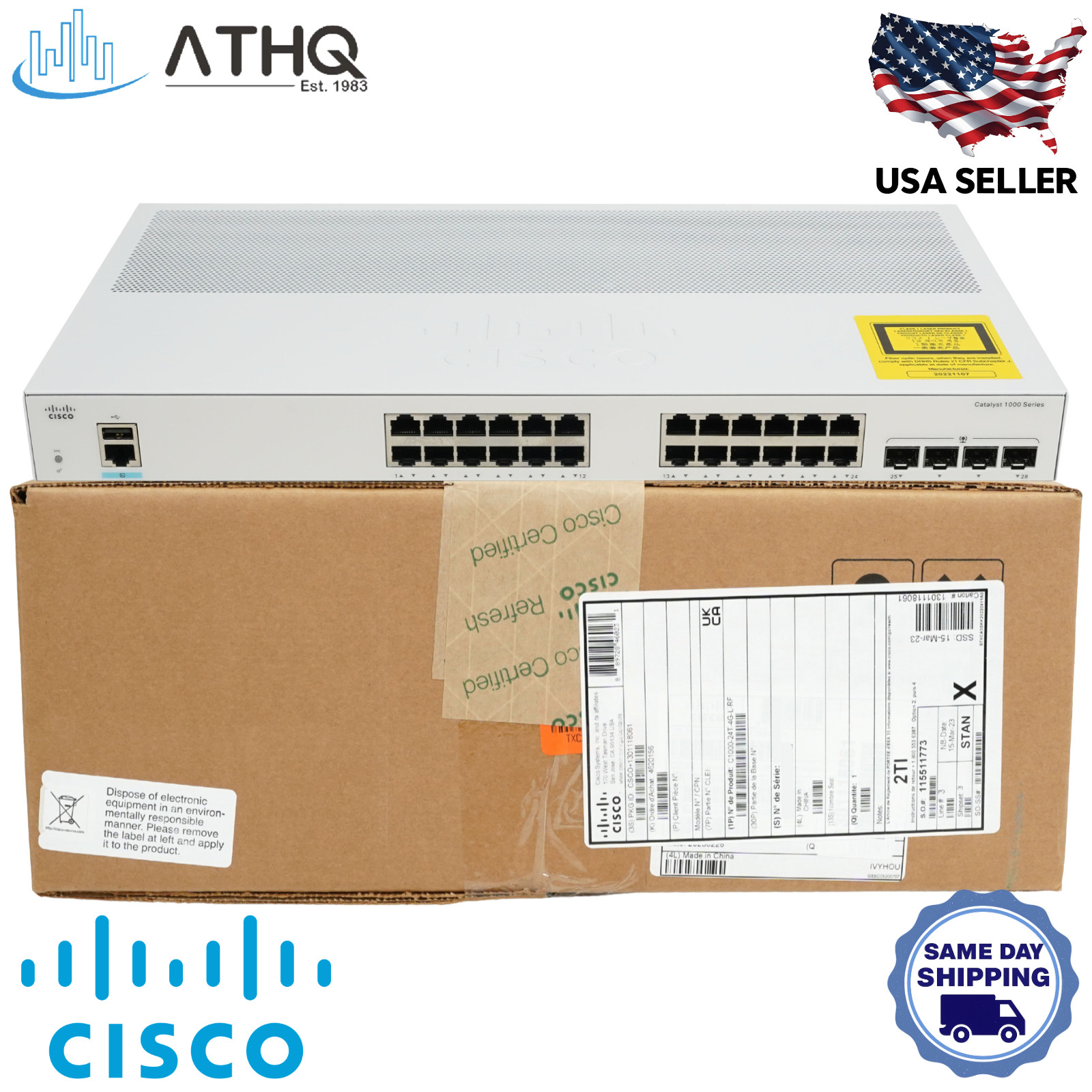 Cisco Catalyst C1000-24T-4G-L 24-Port Gigabit Switch 4x1G SFP Fanless - Refresh