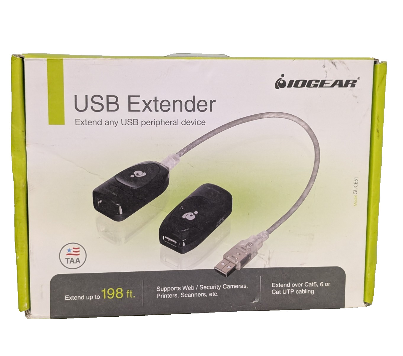 IOGEAR GUCE51 USB Extender for any peripheral device, up to 198 feet, MAC/PC