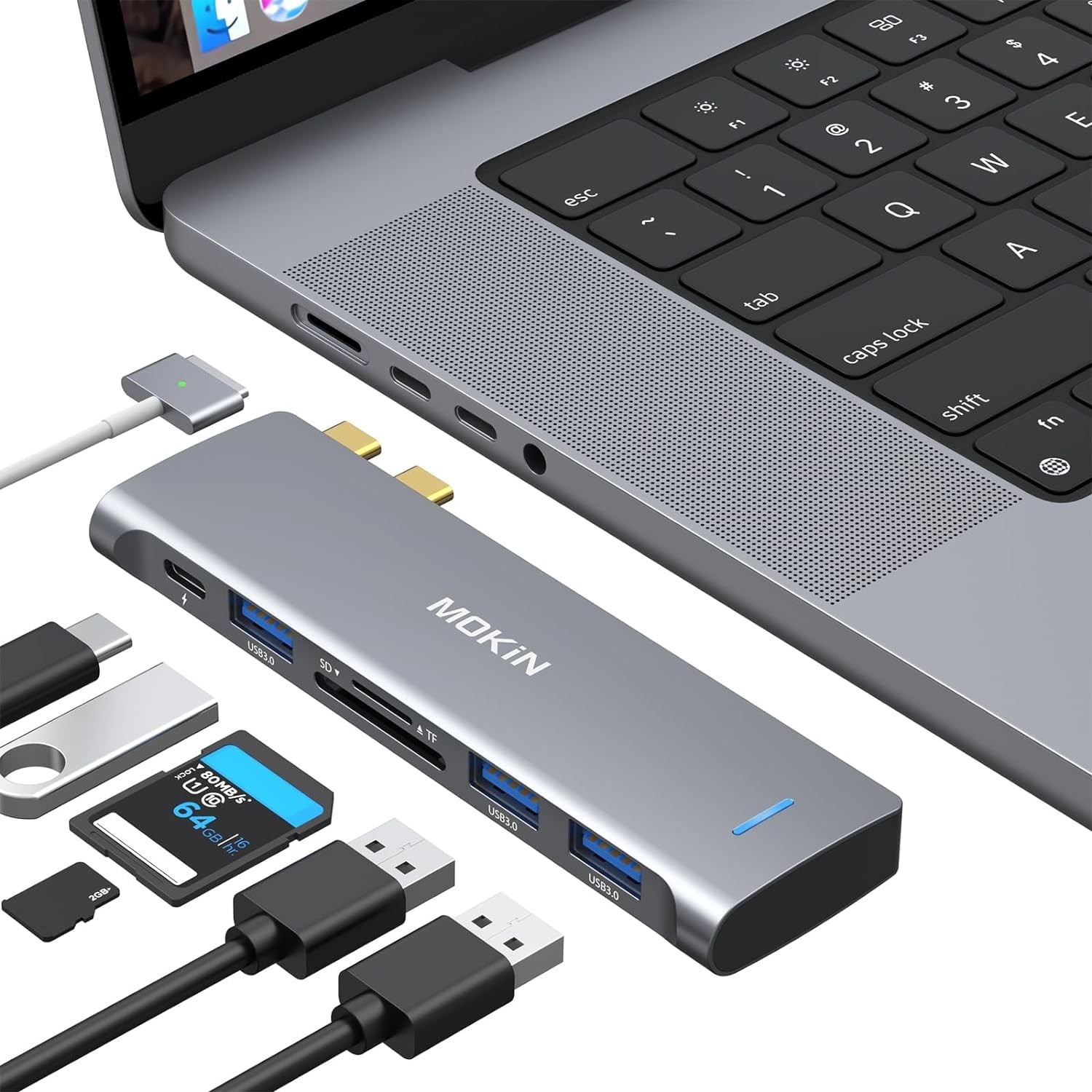 USB C Adapter for MacBook Pro/Air M1 M2, MOKiN Hub MacBook Pro Accessories