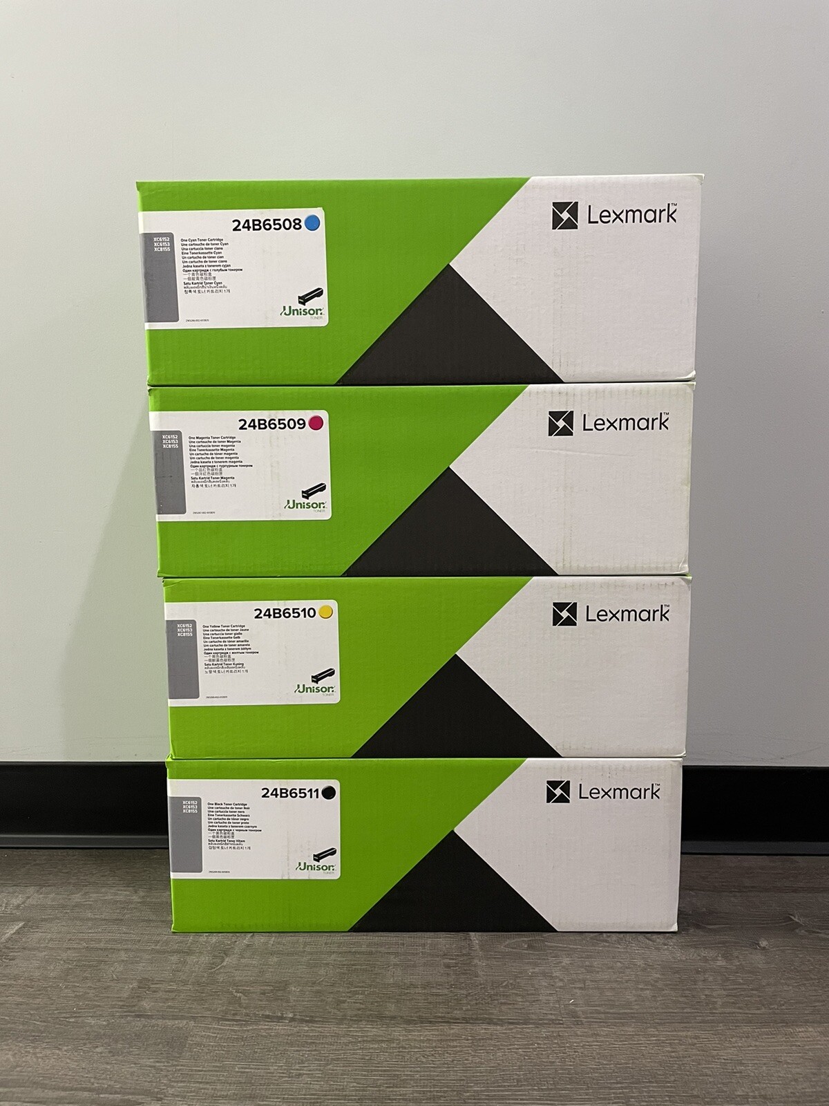 Lexmark 24B6508 09, 10, 11 Complete Set of 4 Colors KYCM Toner Cartridge XC6152
