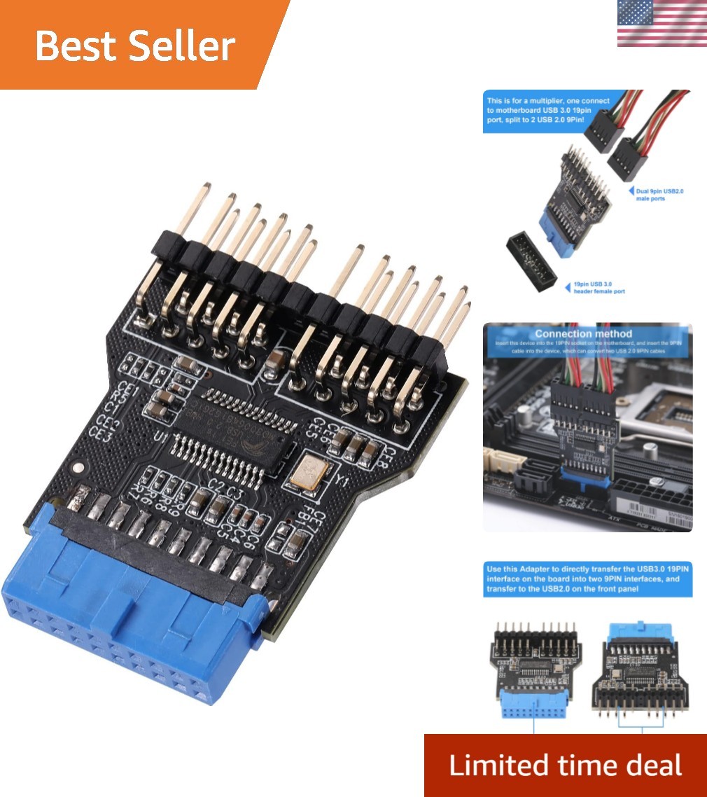 USB 3.0 9PIN to .0 9PIN Front Panel Socket Adapter Card,USB 3.0 Motherboard 1...
