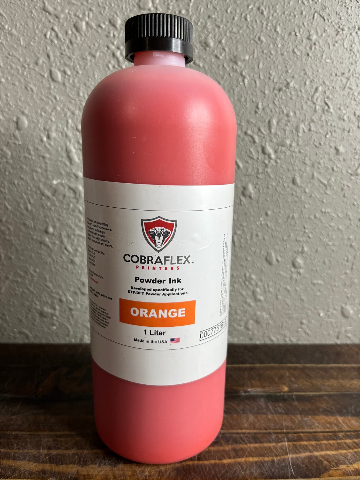 Cobraflex 0007751615 Printers Powder Ink DTF/AFT Powder Applications Orange 1L