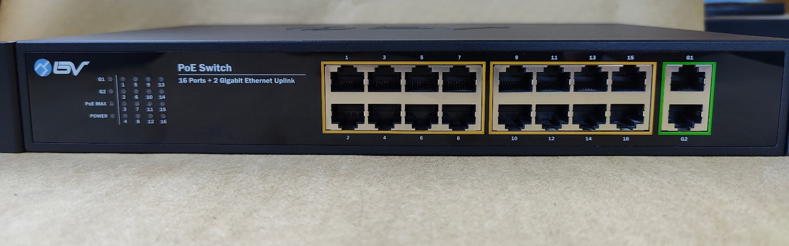 BV-Tech 16-Port 10/100 Mbps PeE with 2-Port Gigabit Uplink Switch - POE-SW1602-E