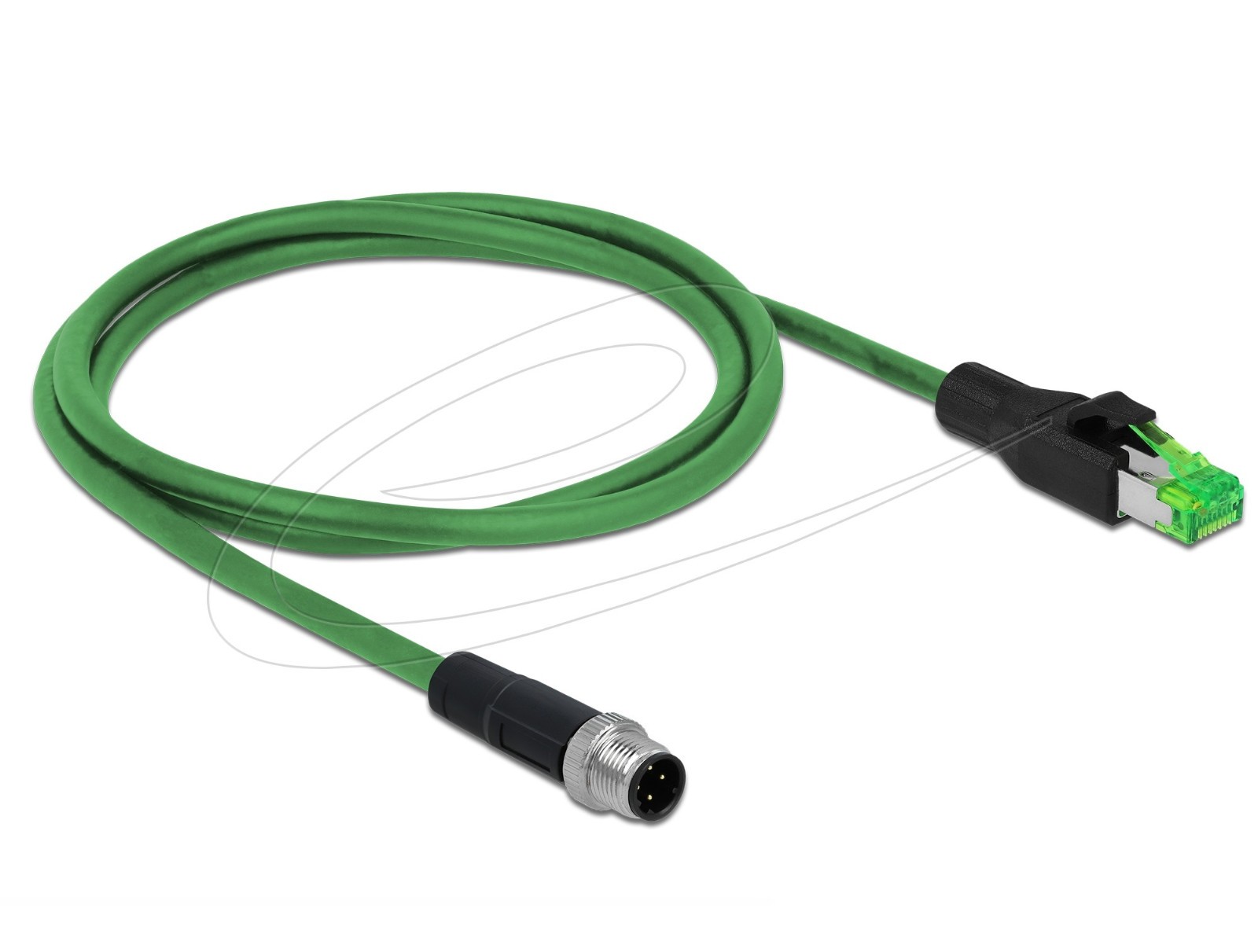 Delock Network cable M12 4 pin D-coded to RJ45 plug PVC 1 m - PN-85437