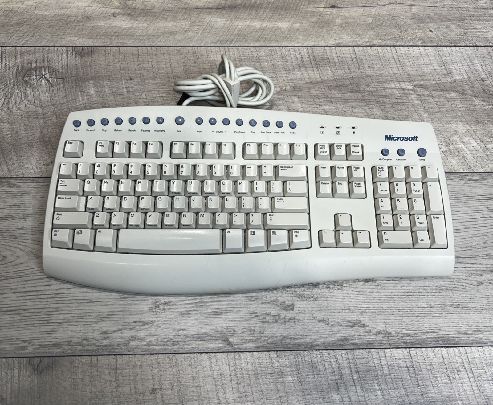 Vtg Microsoft Internet Keyboard Pro RT9441 USB & PS/2 Port Hub - Works GREAT