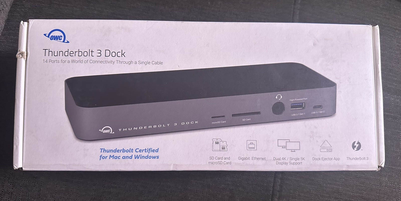 NEW IN BOX   OWC TB3DK 14 PSG Thunderbolt 3 Docking Station Mac/Win- Space Gray