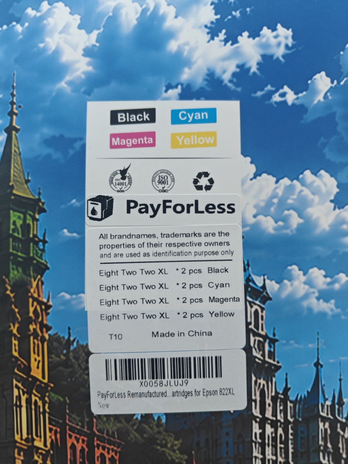 （8pcs）PayForLess   Epson 822XL Ink cartridges Combo Pack 