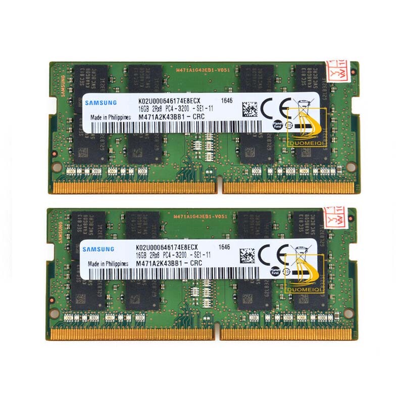 Samsung 2x16GB 2RX8 DDR4 3200AA PC4-3200Mhz SODIMM 260 pin  Laptop Memory RAM"