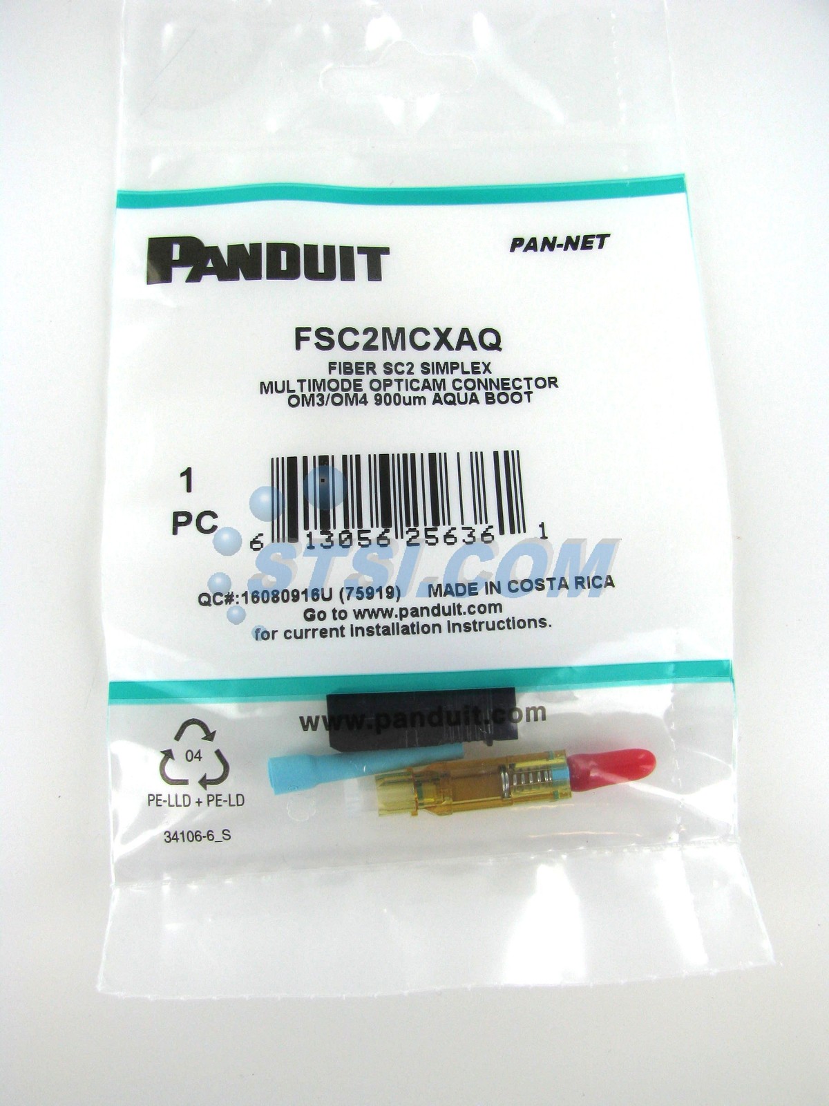 Panduit FSC2MCXAQ SC Simplex 10Gig OM3/OM4/OM5 50um Fiber Connector ~STSI