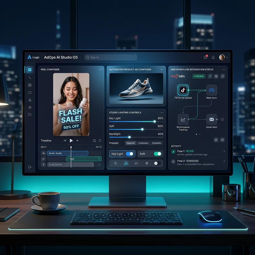 AdOps AI Studio OS: Auto Social Video Reels & Ad Creator Software