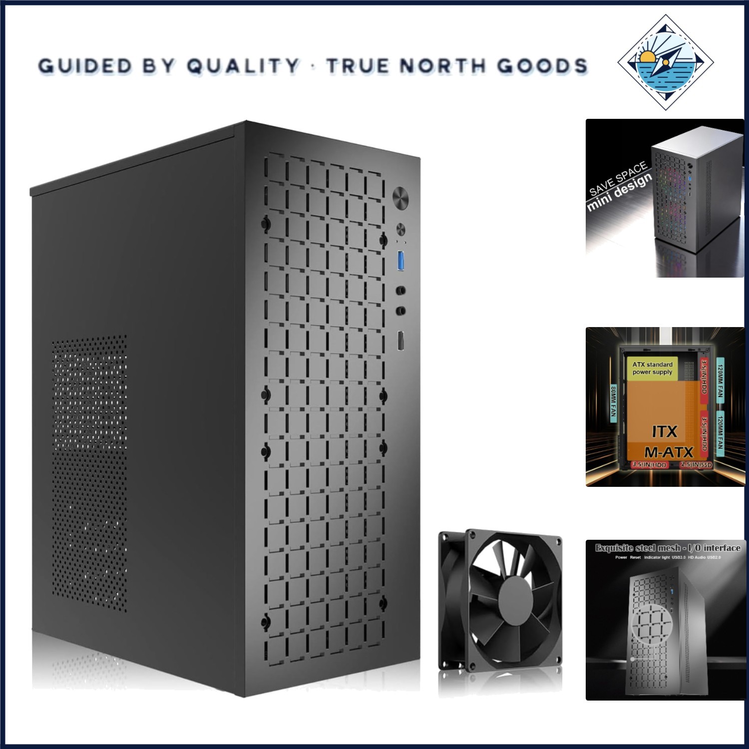 Micro ATX Case with Excellent Cooling, Supports Mini ITX and ATX Power Supply