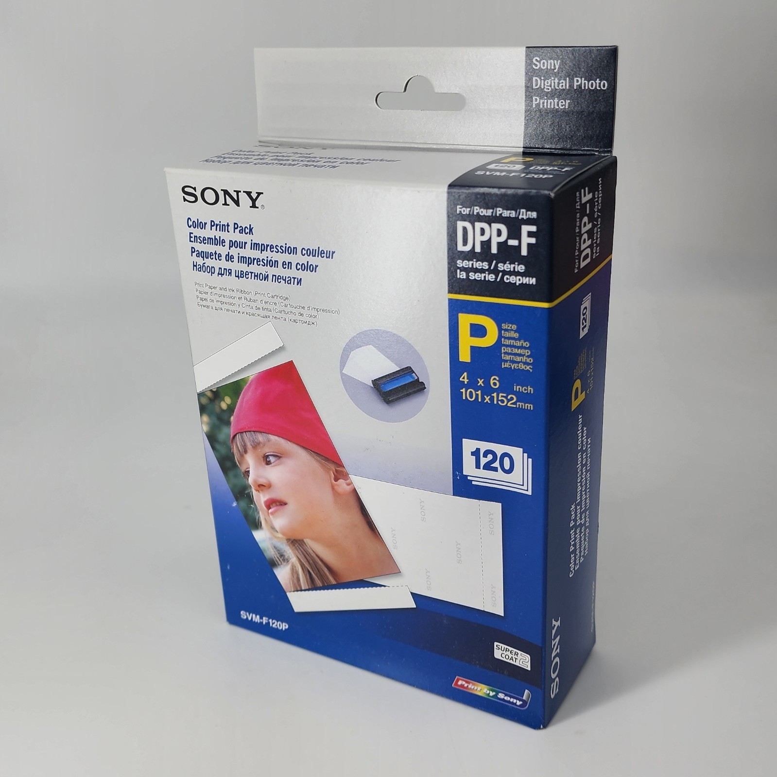 Sony SVM-F120P Color Print Pack DPP-F 4X6 120 Photo Sheets 2 Ink Cartridges -nos