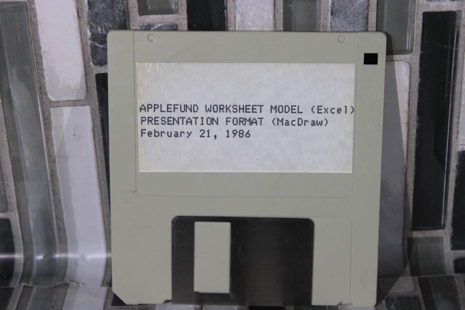 Vintage Apple Excel and Macdraw Employee Presentation Floppy Disk