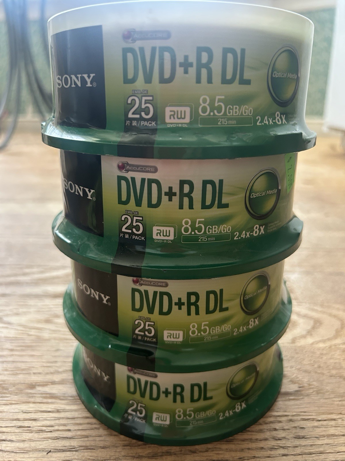 SONY AccuCORE DVD+R DL 100 Disc Lot 8.5GB Dual Layer 4 Packs SEALED + CUSTOM ART