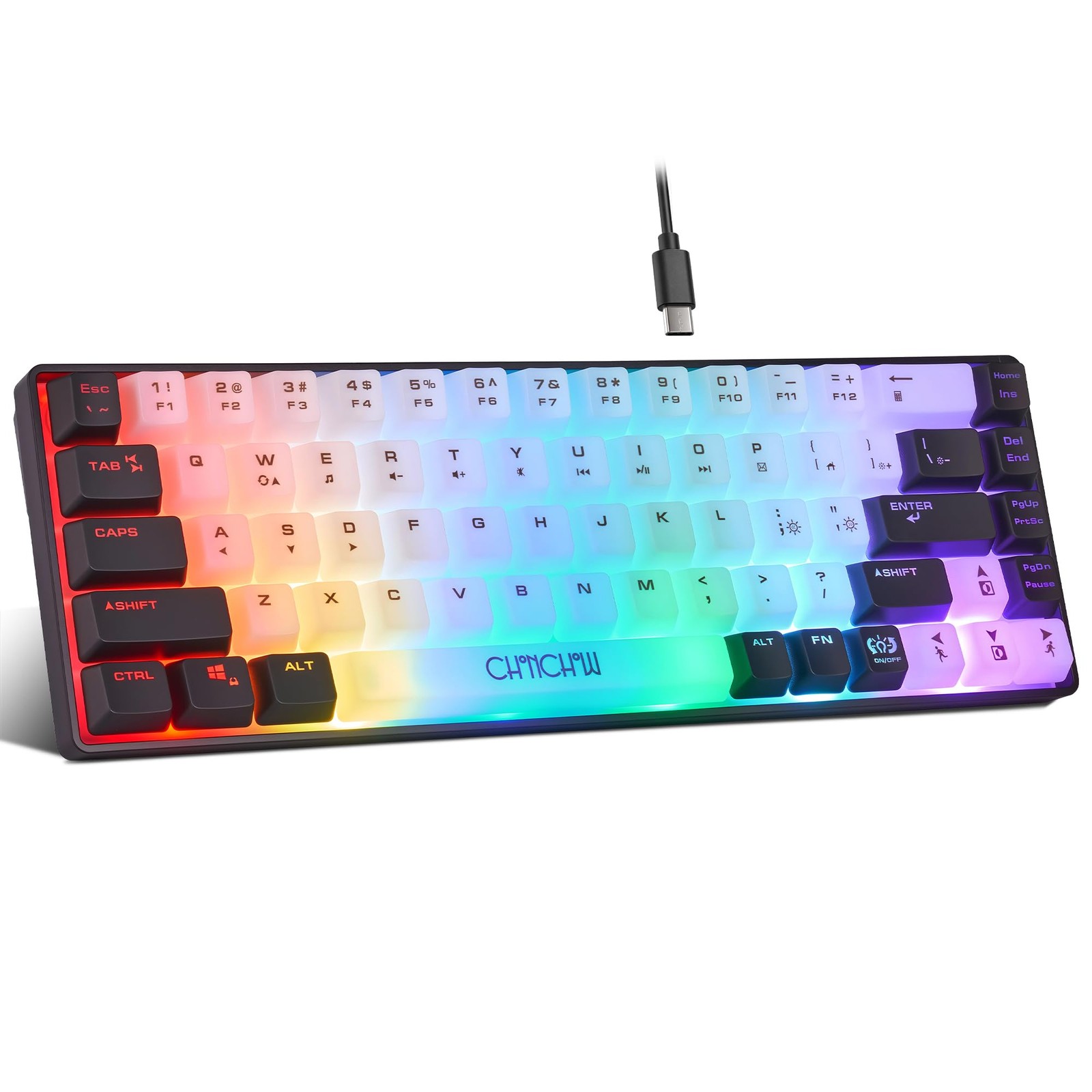 Mini RGB 60% Gaming Keyboard 68 Keys Small Compact Wired PC Computer Gamer