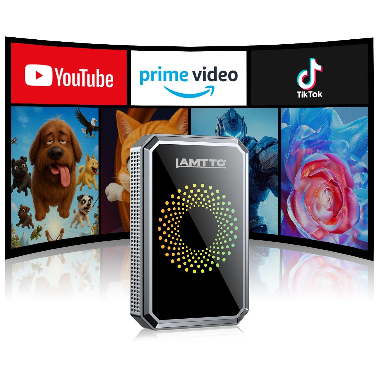 LAMTTO 3-in-1 Wireless Carplay Android Auto Adapter Built-in Net-Flix YouTube...