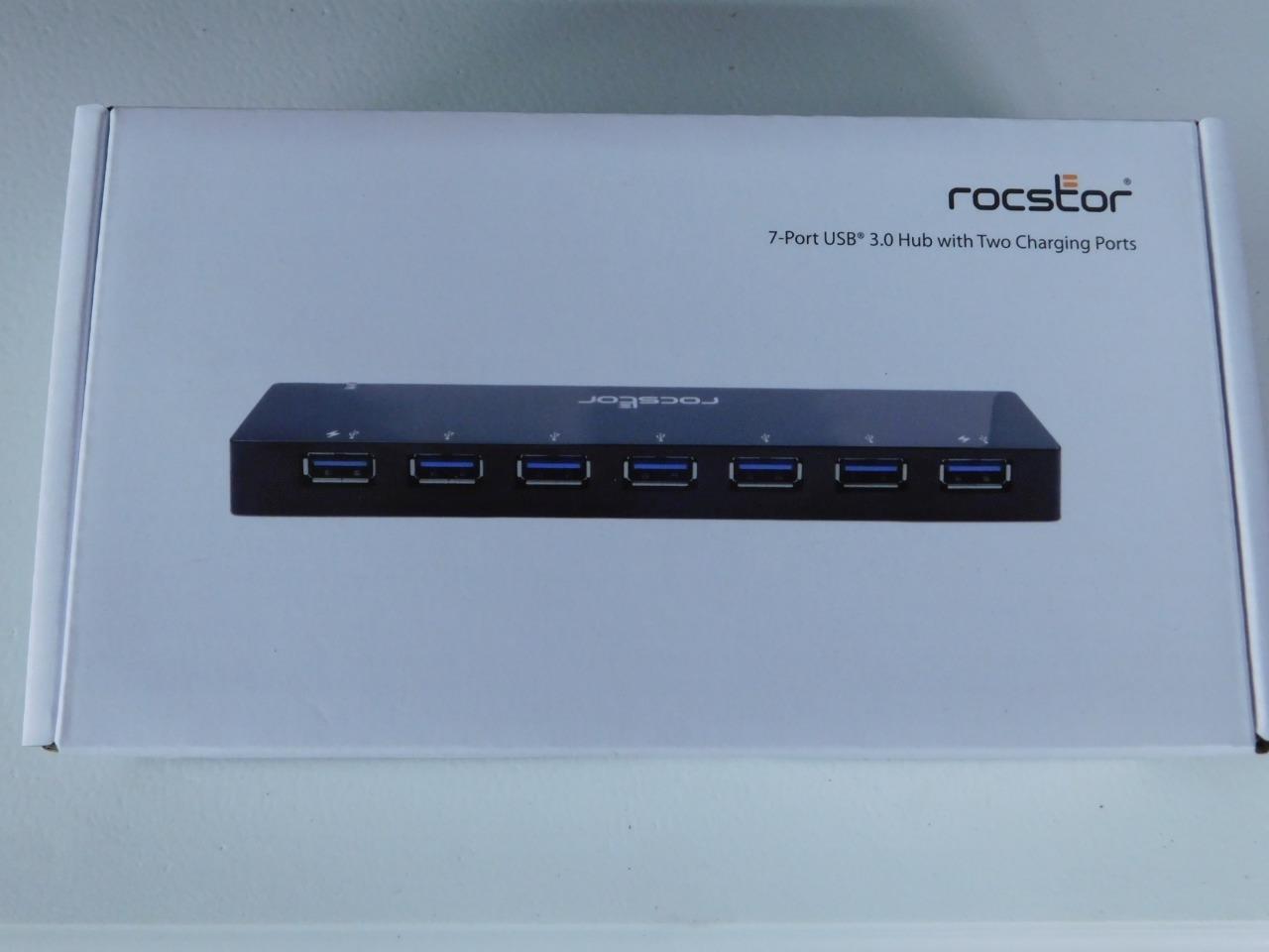 LOT OF 5 Rocstor Premium 7-Port USB 3.0 Hub with Fast-Charging Ports